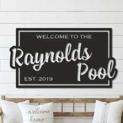 custom family pool sign outdoor pool bar signs poolside backyard pool family name sign pool decor 1