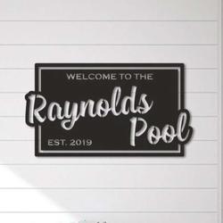 custom family pool sign outdoor pool bar signs poolside backyard pool family name sign pool decor 2