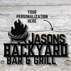 Custom Metal Wall Art for Backyard Bar Personalized and Perfect for Bar and  Grill Enthusiasts