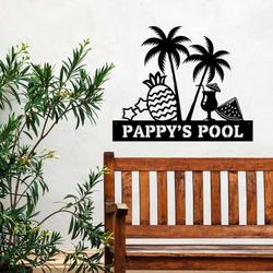 custom pool palm tree metal sign beach house sign swimming pool sign home patio backyard decor housewarming gifts 1