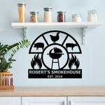 custom smokehouse metal sign personalized back yard bar bq gift for dad 0
