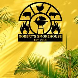 custom smokehouse metal sign personalized back yard bar bq gift for dad 3