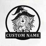 custom witch halloween metal wall art halloween decoration for home 0