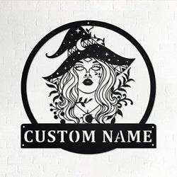 Custom Witch Halloween Metal Wall Art Halloween Decoration for Home