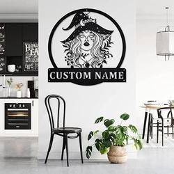 custom witch halloween metal wall art halloween decoration for home 1