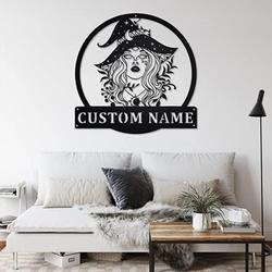 custom witch halloween metal wall art halloween decoration for home 2