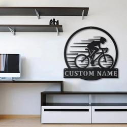 cycling sport metal sign personalized metal name signs home decor sport lovers gifts 3