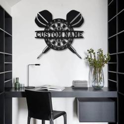 darts metal sign personalized metal name signs home decor sport lovers gifts 1