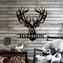 Deer Head Deer Antler Christmas Birthday Father's Day Gift Custom Metal Wall Art