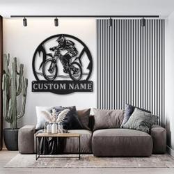 downhill mountain biking metal sign personalized metal name signs home decor sport lovers gifts 1