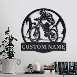 downhill mountain biking metal sign personalized metal name signs home decor sport lovers gifts 3