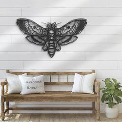 emo goth butterfly skull metal sign halloween decoration for home 2