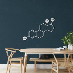 estrogen molecule metal wall art laser cut metal sign science art chemistry art decor for room 2