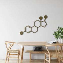 estrogen molecule metal wall art laser cut metal sign science art chemistry art decor for room 3