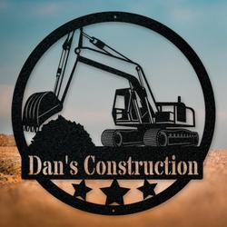 excavator construction vehicle business custom metal signs 1