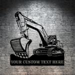 excavator digging excavater operator heavy machinery excavator driver patriotic art custom metal signs 0