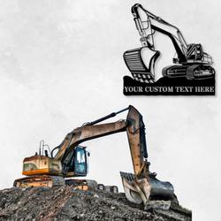 excavator digging excavater operator heavy machinery excavator driver patriotic art custom metal signs 1