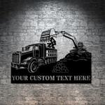 excavator loading truck excavator operator truck driver machine operator patriotic art custom metal signs 0