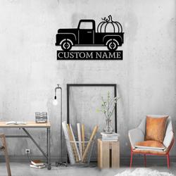 fall truck pumpkins patch pumpkin farm welcome custom metal signs gift for farmer 1