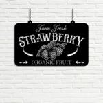 farm fresh strawberry organic fruit custom metal signs gift for farmer 0