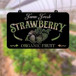 farm fresh strawberry organic fruit custom metal signs gift for farmer 1