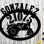 farm house metal sign tractor farm address sign outdoor decor housewarming gifts 0