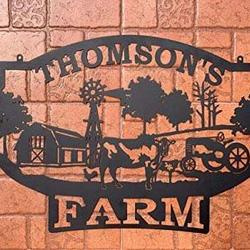 farm house wall art cow chicken farmer personalized metal sign 1