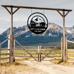 farm scene mountain custom metal signs gift for farmer 1