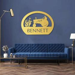 farm sign with corn stalks tractor family farm sign personalized metal wall art outdoor decor 3