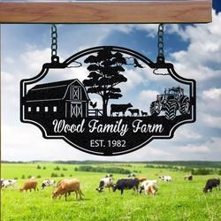 farmhouse barn ranch farm scene tractor custom metal signs gift for farmer 1