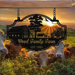 farmhouse barn ranch farm scene tractor custom metal signs gift for farmer 3