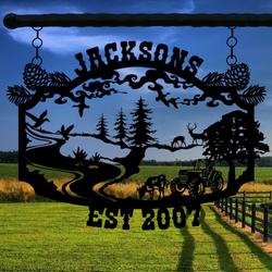 farmhouse entrance sign ranch house family namecustom metal signs gift for farmer 1