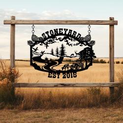 farmhouse entrance sign ranch house family namecustom metal signs gift for farmer 2