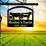 farmhouse farm farmer home decor personalized metal sign cow calf chicken tractor sign 0