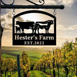 farmhouse farm farmer home decor personalized metal sign cow calf chicken tractor sign 1