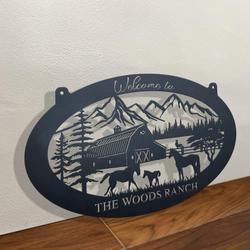 farmhouse mountain barn horse chicken farm land custom metal signs gift for farmer 1