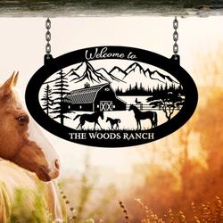 farmhouse mountain barn horse chicken farm land custom metal signs gift for farmer 2