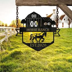 farmhouse name metal sign horse ranch outdoor family ranch sign horse lover gift 1