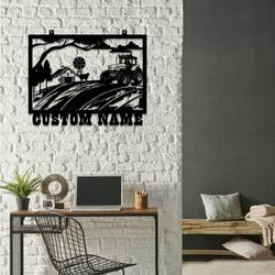 farmstead road barn tractor farmhouse custom metal signs gift for farmer 1