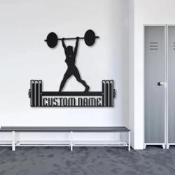 female bodybuilder metal art personalized metal name signs fistness wall art gym room decoration 1
