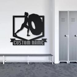 female bodybuilder metal sign personalized metal name signs home decor sport lovers gifts 1