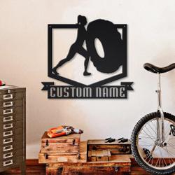 female bodybuilder metal sign personalized metal name signs home decor sport lovers gifts 2