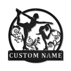 Figure Skating Sport Metal Wall Art Personalized Metal Name Signs Home Decor Sport Lovers Gifts