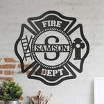 fire department maltese cross monogram custom metal signs 0