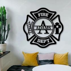 fire department maltese cross monogram custom metal signs 1