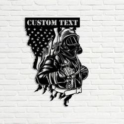 fire fighter american flag fire department custom metal signs 2