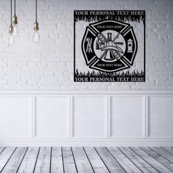 fire fighter maltese cross flames fire department custom metal signs 3