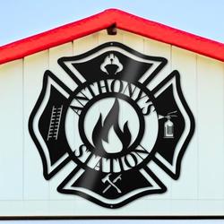 firefighter fire station fire department custom metal signs 1