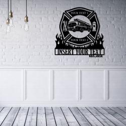 firefighter firetruck fire department custom metal signs 3