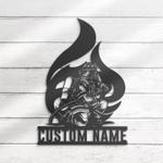 firefighter in flames fire department custom metal signs 0